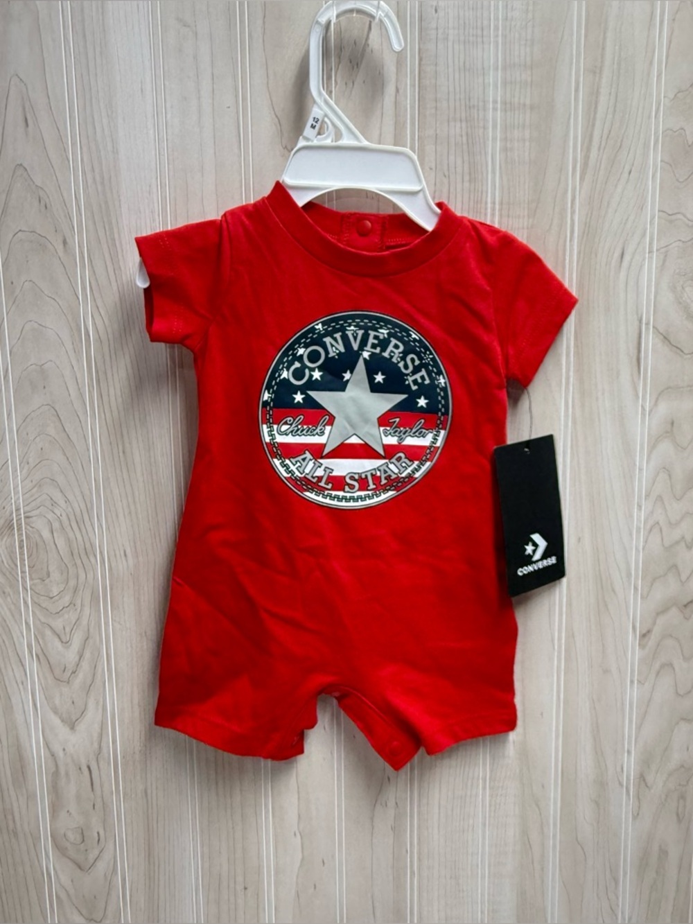 Converse Red Newborn All Star Romper